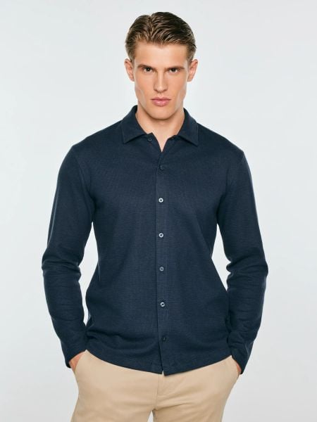 Bluzka męska polo z długim rękawem granatowa lisser 403. Niebieskie koszulki polo męskie Big Star, l, bez wzorów, z bawełny, bez ramiączek. Za 159.99 zł.