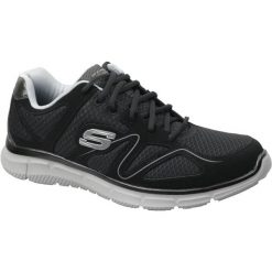 Buty do chodzenia męskie, Skechers Satisfaction. Czarne buty sportowe na co dzień męskie Skechers, bez zapięcia, trekkingowe. Za 179.99 zł.
