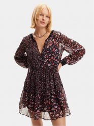Desigual Sukienka letnia Doque 24SWVW20 Czarny Regular Fit. Czarne sukienki damskie Desigual, na lato, m, bez wzorów, z syntetyku, bez kołnierzyka, bez ramiączek. Za 279.99 zł.