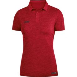 Damska koszulka polo Jako Premium Basic. Czerwone bluzki sportowe damskie Jako, z materiału, bez kołnierzyka, bez ramiączek. Za 175.80 zł.