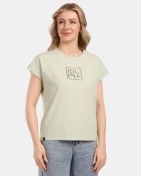 Damska bawełniana koszulka Kilpi ROANE-W. Zielone t-shirty damskie Kilpi, bez wzorów, z bawełny, bez kołnierzyka. Za 91.56 zł.