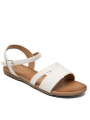 Clara Barson Sandały SIGGY WS2515-01 Biały. Białe sandały damskie Clara Barson, bez wzorów, z syntetyku, bez obcasa, na płaskiej podeszwie. Za 39.99 zł.