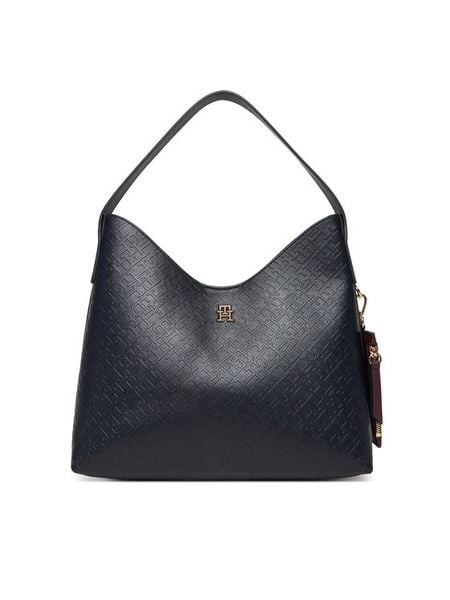 Tommy Hilfiger Torebka Th Icon Shoulder Bag Mono AW0AW18141 Granatowy. Niebieskie torebki klasyczne damskie Tommy Hilfiger, bez wzorów, ze skóry, bez dodatków. Za 649.99 zł.