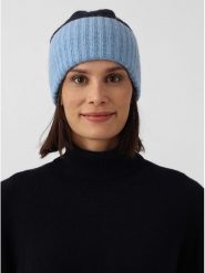 Zwillingsherz Kaszmirowa czapka-beanie w kolorze czarno-błękitnym rozmiar: onesize. Czarne czapki zimowe damskie Zwillingsherz, z kaszmiru. Za 149.31 zł.