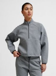 Bluza damska z zamkiem 1/2 Hummel Tech. Szare bluzy z kapturem damskie HUMMEL, na wiosnę, l, z bawełny. Za 352.50 zł.