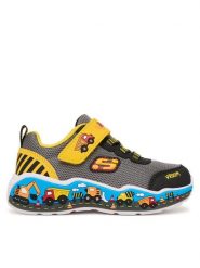 Skechers Sneakersy Play Scene 407312N/BKYL Szary. Szare buty sportowe chłopięce Skechers, z materiału, bez zapięcia. Za 179.99 zł.