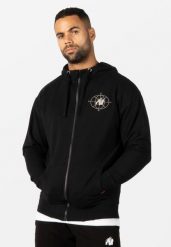 Scofield Bluza z kapturem zapinana na suwak - Czarny. Czarne bluzy sportowe męskie GORILLA WEAR, bez wzorów, z bawełny, bez kołnierzyka, bez ramiączek. Za 433.00 zł.
