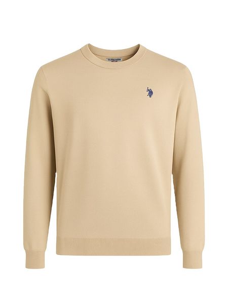 U.S. Polo Assn. Sweter w kolorze beżowym rozmiar: S. Brązowe swetry męskie U.S. Polo Assn., s, bez wzorów, z bawełny, bez kołnierzyka. Za 144.58 zł.