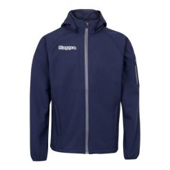 Kurtka softshellowa Kappa Valas. Niebieskie kurtki męskie Kappa, xl, bez wzorów, z materiału, klasyczne, bez kaptura. Za 322.35 zł.