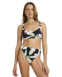 Stanik bikini typu bralette dla Kobiety PRINTED ESSENTIALS Czarny. Czarne bikini damskie Roxy, bez wzorów, z elastanu. Za 169.99 zł.