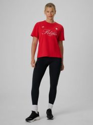 4F Legginsy kibica damskie - czarne M. Czarne legginsy damskie 4f, l, bez wzorów, z dzianiny. W wyprzedaży za 79.99 zł.