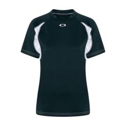 Oakley Koszulka Tech Mock Foa500573-02E. Czarne bluzki sportowe damskie Oakley, xs, ze skóry, bez kołnierzyka, bez ramiączek. Za 137.99 zł.