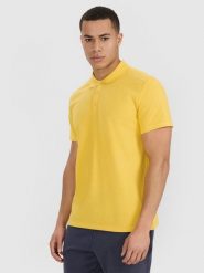 4F Koszulka polo regular męska - żółta S. Żółte koszulki polo męskie 4f, m, bez wzorów, z bawełny, bez ramiączek. W wyprzedaży za 59.99 zł.