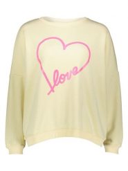 Miss goodlife Bluza "Heart Love" w kolorze jasnożółtym rozmiar: L. Żółte bluzy bez kaptura damskie miss goodlife, l, z bawełny. Za 173.99 zł.