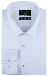 Jednokolorowa, Bawełniana Koszula o Prostym Kroju - Jasnoniebieska. Niebieskie koszule męskie Pazzani, bez wzorów, z bawełny, bez kołnierzyka, bez ramiączek. Za 169.00 zł.