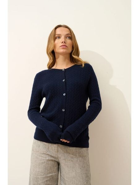 Just Cashmere Kaszmirowy kardigan "Laura" w kolorze granatowym rozmiar: L. Niebieskie kardigany damskie Just Cashmere, l, bez wzorów, z kaszmiru. Za 391.99 zł.
