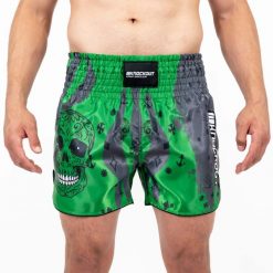 Szorty czaszki kokaut Kickbox. Zielone szorty damskie KNOCKOUT, bez wzorów, z materiału. Za 151.79 zł.
