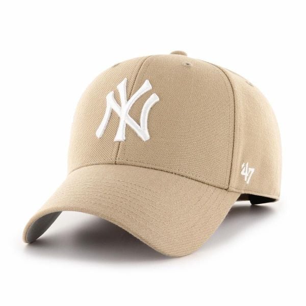 Czapka z daszkiem męska do baseball'u Brand 47 New York Yankees brązowa. Brązowe czapki męskie 47 Brand, bez wzorów. Za 139.00 zł.