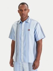 Tommy Jeans Koszula DM0DM22789 Błękitny Relaxed Fit. Niebieskie koszule męskie Tommy Jeans, m, bez wzorów, z bawełny, bez kołnierzyka, bez ramiączek. Za 329.99 zł.