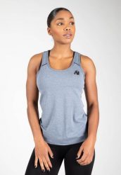 Tank top fitness damski Gorilla Wear Aspen Tank Top. Niebieskie topy sportowe damskie GORILLA WEAR, s, bez wzorów, bez ramiączek. Za 142.10 zł.