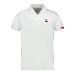 Koszulka polo z krótkim rękawem Le Coq Sportif Heritage N°1. Białe koszulki polo męskie Le Coq Sportif, xs, z aplikacjami, z bawełny, bez ramiączek. Za 313.30 zł.