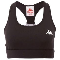 Stanik fitness cardio damski Kappa EBBA. Czarne biustonosze sportowe damskie Kappa, bez wzorów, z elastanu. Za 53.99 zł.