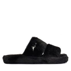 Kapcie KARL LAGERFELD. Czarne kapcie damskie Karl Lagerfeld. Za 439.99 zł.