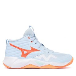 Buty halowe Mizuno. Niebieskie buty sportowe na co dzień damskie Mizuno, bez wzorów, mizuno wave. Za 489.99 zł.