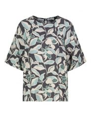 Sublevel Bluzka w kolorze antracytowo-miętowo-kremowym rozmiar: L. Czarne bluzki damskie Sublevel, l, bez wzorów, bez kołnierzyka, bez ramiączek. Za 48.05 zł.