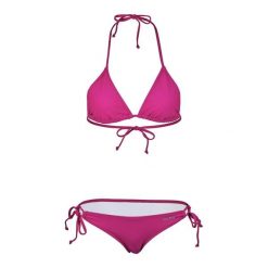 Beco bikini różowe - trójkątny top, wiązane boki. Czerwone topy sportowe damskie Beco, na lato, s, bez wzorów, z elastanu, bez ramiączek. Za 220.99 zł.