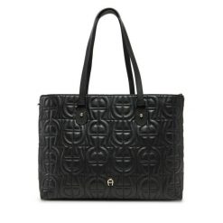 Torebka Aigner. Czarne torebki klasyczne damskie Aigner, bez wzorów, bez dodatków. Za 2,029.00 zł.