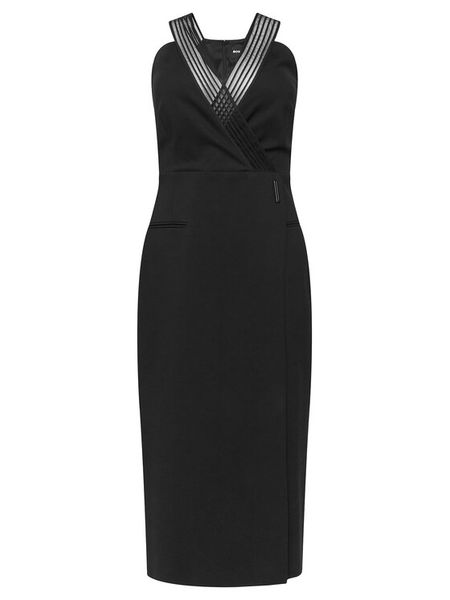 BOSS Sukienka koktajlowa Daliyah 50548103 Czarny Slim Fit. Czarne sukienki damskie Boss, bez wzorów, z syntetyku, wizytowe, bez kołnierzyka, bez ramiączek. Za 1,769.00 zł.