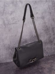 Torebka - czarny. Czarne torebki klasyczne damskie Sinsay, bez wzorów, bez dodatków. Za 49.99 zł.