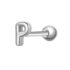 Glanzstücke München Piercing Litera P ze srebra próby 925 w kolorze srebrnym Kolczyki 1 ct Damski. Szare kolczyki damskie Glanzstücke München, srebrne. Za 110.49 zł.