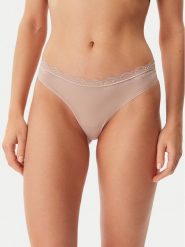 Calvin Klein Underwear Stringi LV00QD5270 Beżowy. Brązowe stringi damskie Calvin Klein Underwear, xs, bez wzorów, z syntetyku. Za 49.99 zł.