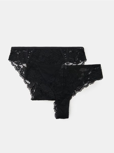 Majtki brazilian i figi 2 pack - czarny. Czarne figi damskie Sinsay, l, bez wzorów. Za 19.99 zł.