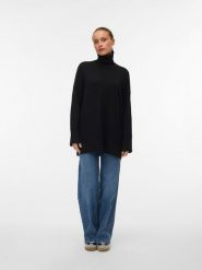 Vero Moda Sweter w kolorze czarnym rozmiar: L. Czarne golfy damskie Vero Moda, l, bez wzorów, z materiału, bez ramiączek. Za 95.92 zł.