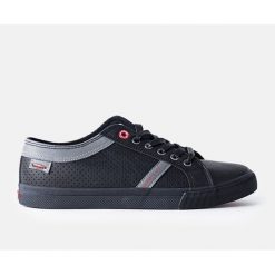 Czarne męskie trampki Cross Jeans. Czarne trampki i tenisówki męskie bez wzorów, z gumy, bez zapięcia. Za 139.02 zł.