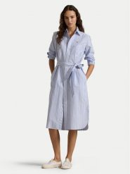 Polo Ralph Lauren Sukienka koszulowa 211959901001 Błękitny Regular Fit. Niebieskie sukienki damskie Polo Ralph Lauren, bez wzorów, z bawełny, bez kołnierzyka, bez ramiączek, koszulowe. Za 969.99 zł.