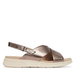 Sandały Caprice. Brązowe sandały damskie Caprice, bez wzorów, bez obcasa, na płaskiej podeszwie. Za 329.99 zł.