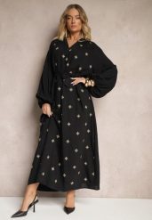 Czarna Sukienka z Wiskozy Oversize Ozdobiona Haftem Venalari. Czarne sukienki damskie Renee, na co dzień, na lato, m, bez wzorów, z wiskozy, eleganckie, bez kołnierzyka, bez ramiączek, maxi, oversize. W wyprzedaży za 104.99 zł.