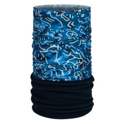 Komin na szyję - Bandana dziecięca BUFF Polar Tivat. Niebieskie szaliki dziecięce Buff, z polaru, bez ramiączek. Za 139.90 zł.
