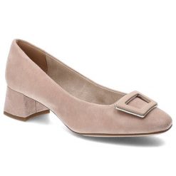 Różowe Czółenka Tamaris Eleganckie Obuwie Damskie. Czerwone czółenka damskie Tamaris, bez wzorów, bez obcasa, na obcasie. Za 369.00 zł.