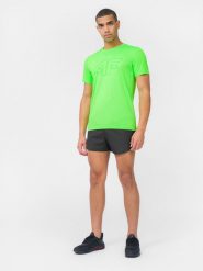 4F Spodenki do biegania ultralight męskie M. Czarne szorty męskie 4f, z gumy, bez kołnierzyka. W wyprzedaży za 79.99 zł.