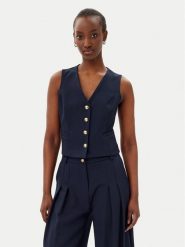 Maryley Kamizelka 25EB128/43BL Granatowy Regular Fit. Niebieskie kamizelki damskie Maryley, xl, z syntetyku. Za 209.99 zł.