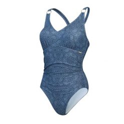 Kostium kąpielowy jednoczęściowy z dekoltem V dla kobiet Speedo Eco Print. Niebieskie stroje jednoczęściowe damskie Speedo, bez wzorów. Za 332.50 zł.