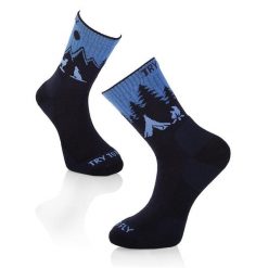 Ciemnoniebieskie skarpetki trekkingowe z wełny merynosów Wolf. Niebieskie skarpetki męskie TRY TO FLY, bez wzorów, z wełny. W wyprzedaży za 83.41 zł.