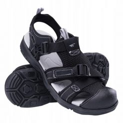 Sandały trekkingowe dla mężczyzn Hi-tec Garry. Czarne sandały męskie Hi-tec, bez zapięcia. W wyprzedaży za 149.99 zł.