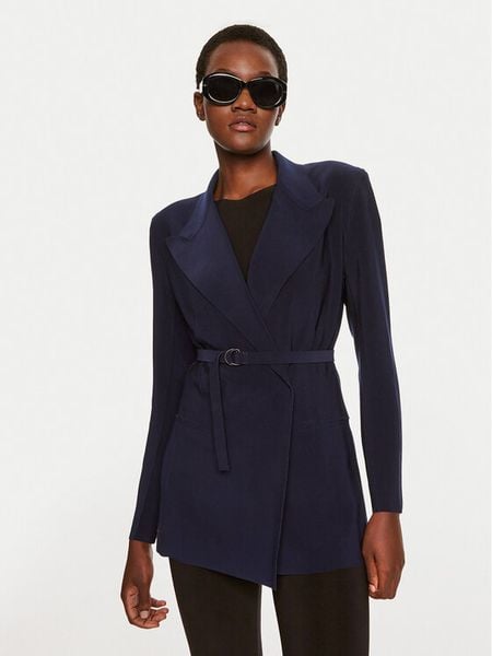 NORMA KAMALI Marynarka KK2244PLB80951 Granatowy Slim Fit. Niebieskie marynarki i żakiety damskie NORMA KAMALI, s, bez wzorów, z syntetyku. Za 849.99 zł.