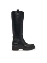 Armani Exchange Kozaki XW003089 AF17451 UC001 Czarny. Czarne kozaki damskie Armani Exchange, ze skóry, bez obcasa, na płaskiej podeszwie. Za 1,169.00 zł.